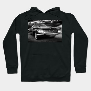 1959 Chevy Impala, chevy black and white Hoodie